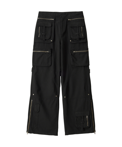 Lowrise Washed Curve Cargo брюки - чёрный