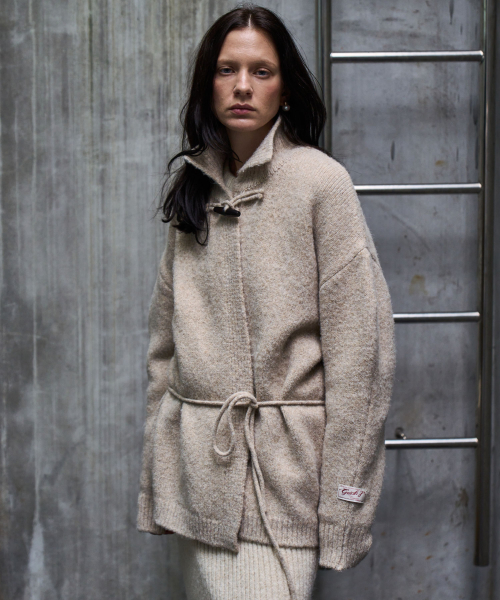 Wool Blending String Кардиган-куртка_Beige