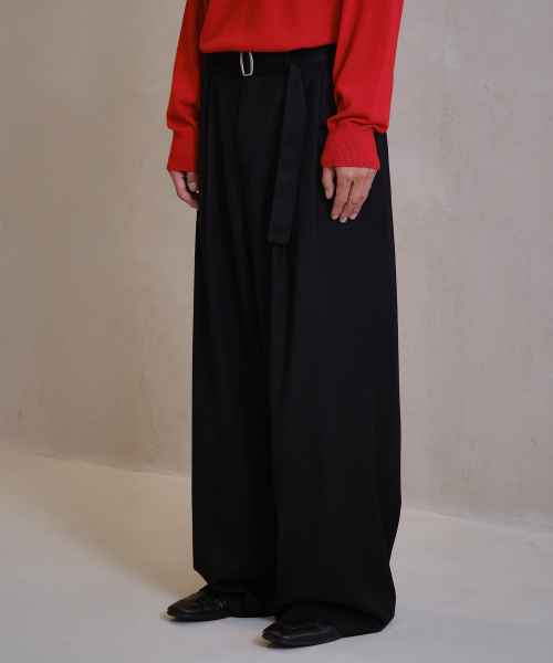 LOOSED BELTED широкий SLACKS (чёрный)