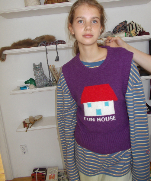 Fun House Knit жилет, фиолетовый