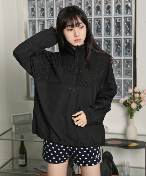 DOT NYLON HALF ZIP UP (чёрный)