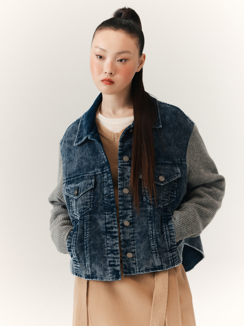 NOI CORDUROY KNIT куртка синий