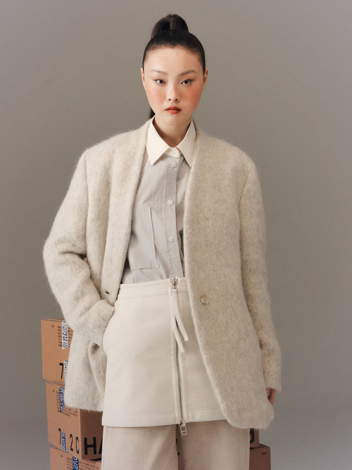 BUBBLE NO-COLLAR куртка LIGHT GREY