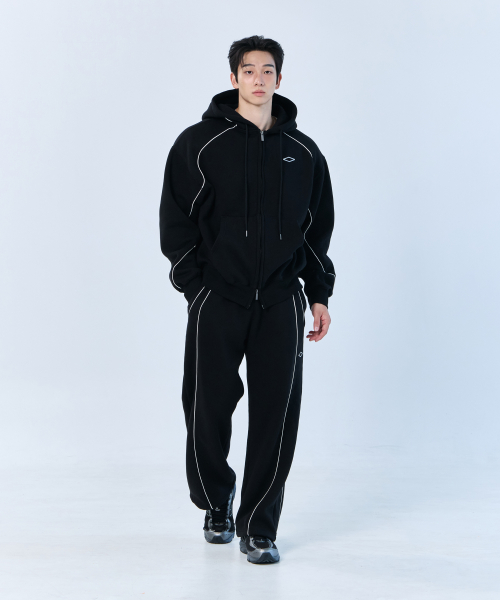 [SET] 파이핑 스웻 후드 집업 셋업 ANZHD03 ANZLPT04