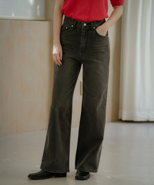 Heritage washing loose-fit джинс брюки [KNFW04PT01]_Black