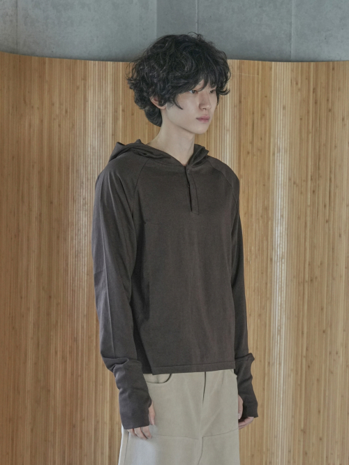 Худи хенли с вырезами для пальцев Brown