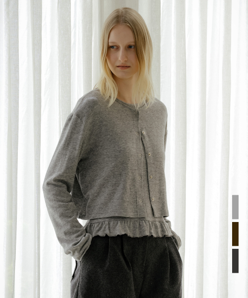 Ruffle топ-cardigan набор [KNFW04CD03]_[3color]