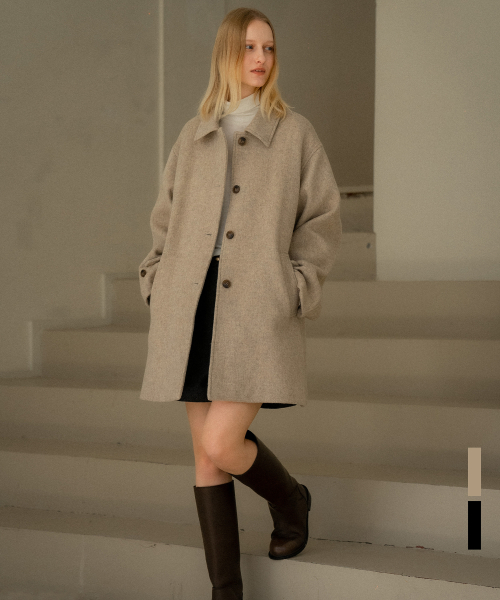 шерсть blend half пальто [KNFW04CT01]_[2color]