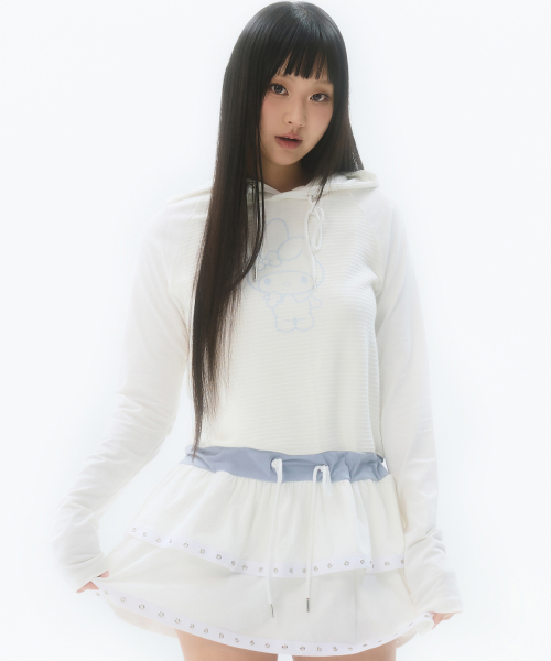 [MY MELODY] LAYERED DRESS(WHITE)