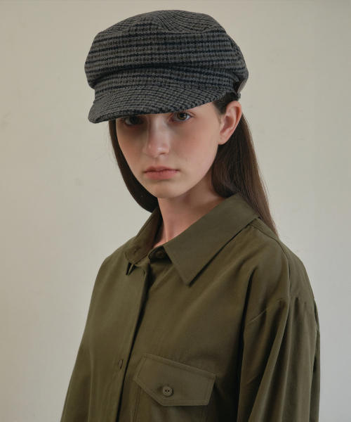 Classic tweed matorros cap_Charcoal(O25-ACC06)