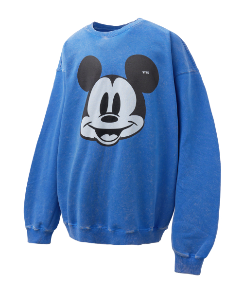 브이투(VTWO) 미키 피그먼트 맨투맨 (BLUE) - 사이즈 & 후기 | 무신사