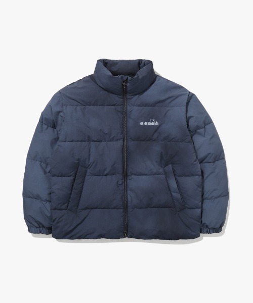 Пуховик с эффектом варки DARK BLUE