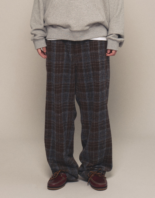 [Mmlg] PLAID EASY PANTS (BLUE)