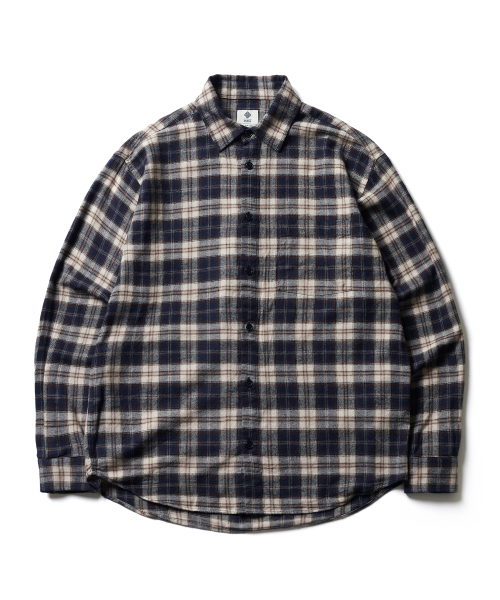 ONE POCKET PLAID SHIRT (NAVY)