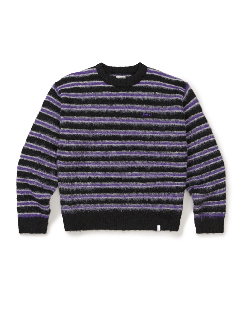 [Mmlg] HAIRLY STRIPE KNIT (PURPLE)
