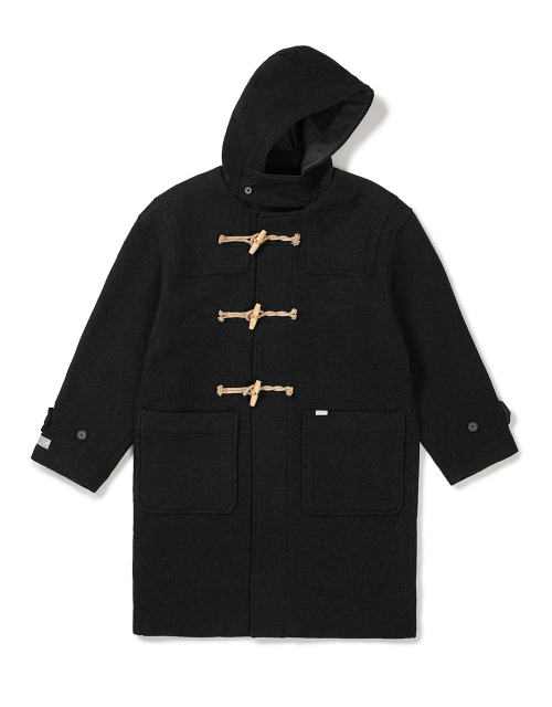 [Mmlg] HERITAGE PLAID DUFFLE COAT (BLACK)