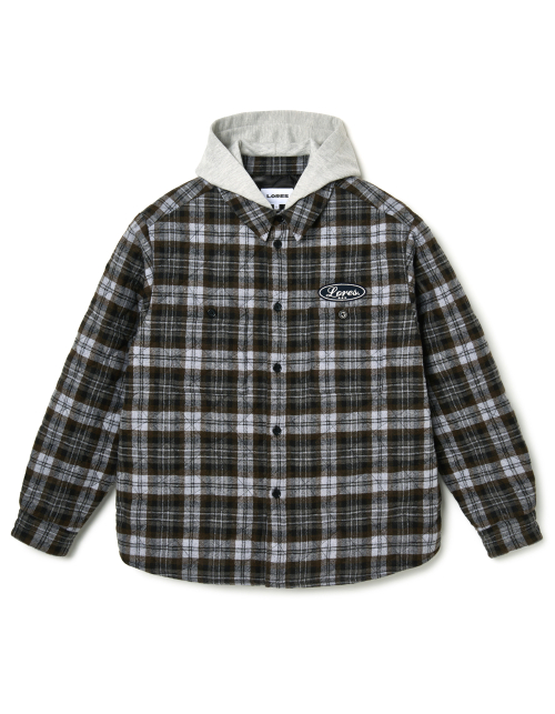 Quilted Hooded Shirts - Charcoal