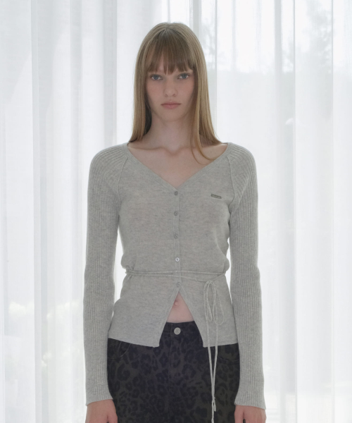 ANGORA V-NECK SLIM CARDIGAN [MELANGE]