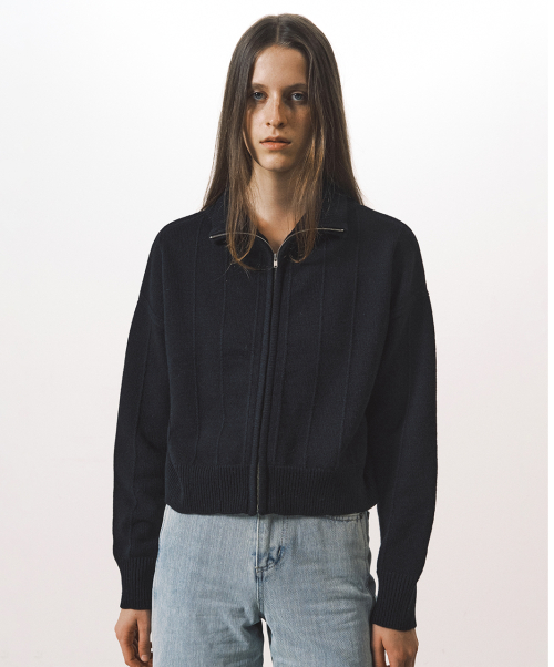 Needle Lift Full-Zip Вязаный кардиган_Black