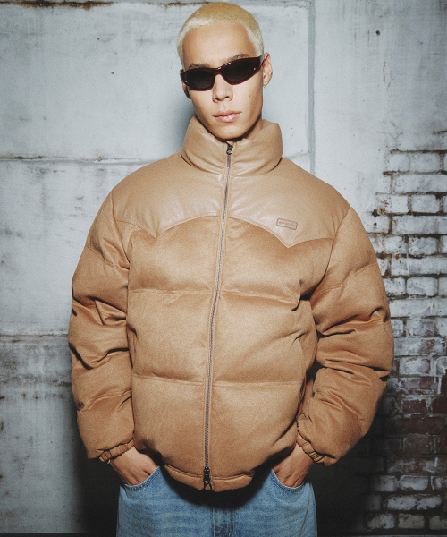 Suede Western Puffer Стёганая куртка - Camel