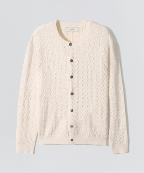 Heritage Cable Cardigan_Ivory
