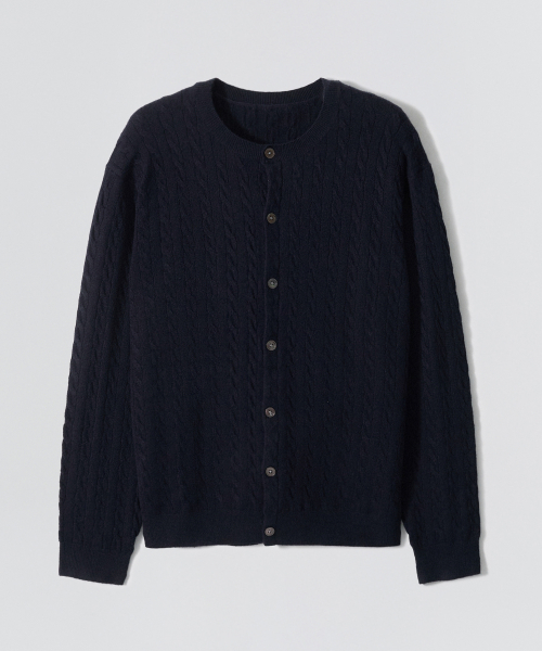 Heritage Cable Cardigan_Navy