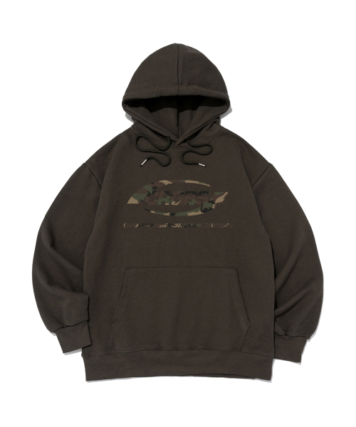 Худи оверсайз с бокс-лого (Khaki/Camo)