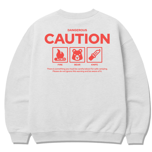 Плотный свитшот Melange White - Camping Caution