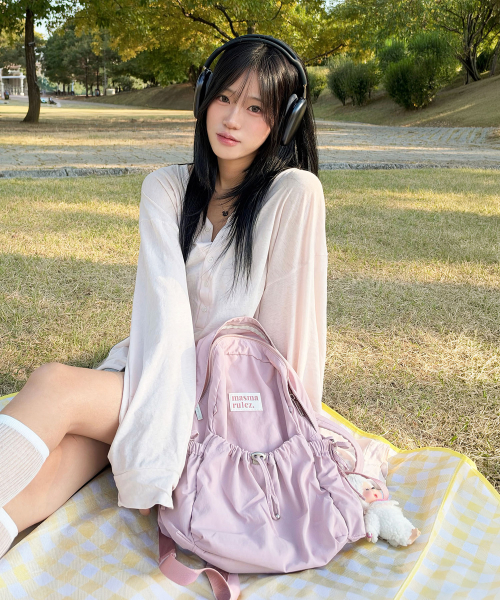마스마룰즈 mini ver. Ribbon pocket backpack_Fog pink