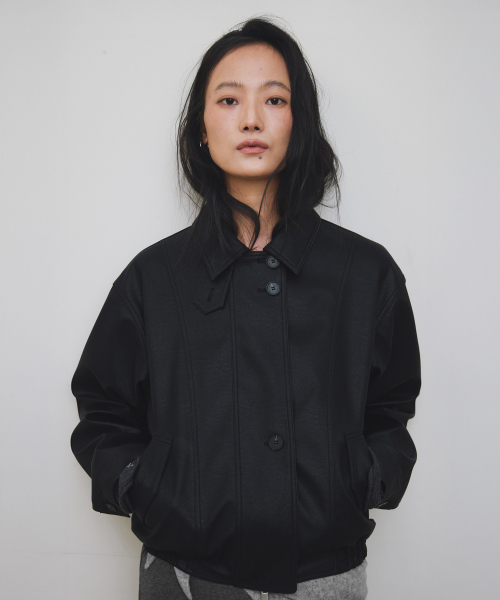 LEATHER BLOUSON [BLACK]