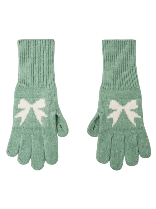 Ribbon Wool Gloves (Mint)