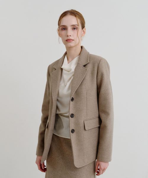 Шерстяной блейзер Ash Beige [T53]