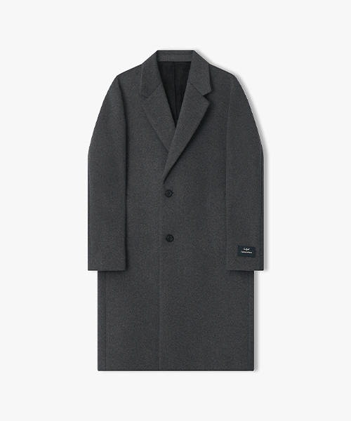 LLW21622 Charcoal Cashmere Blend Полудвубортное Однобортное пальто