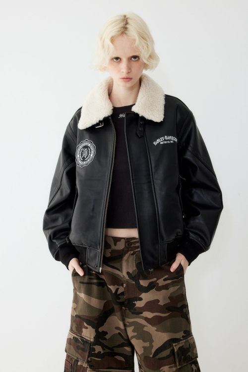 Куртка-авиатор NIFTY SYNTHETIC LEATHER_Black HH15301002