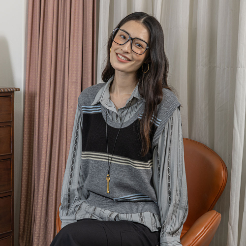 LS_Rusti black jacquard vest_GRAY