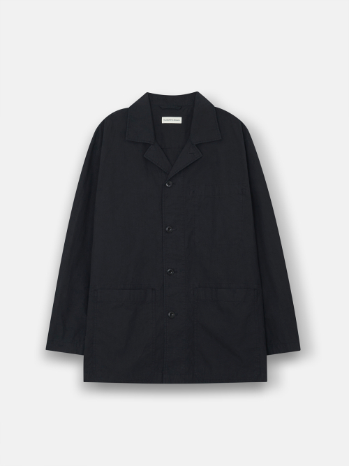 Легкая хлопковая куртка-рубашка с вареным эффектом (Black)