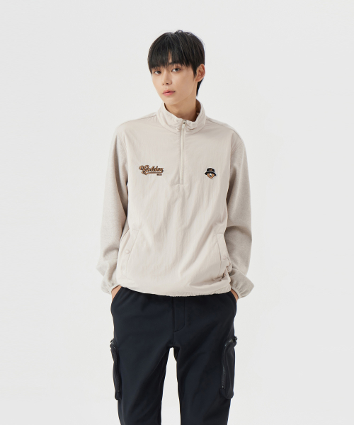 Fleece Hybrid Half Zip Jumper G4UAW25811BEX
