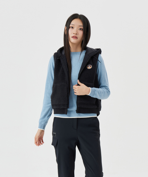 (W) Back Graphic Fleece Vest G5VAW25821BKX