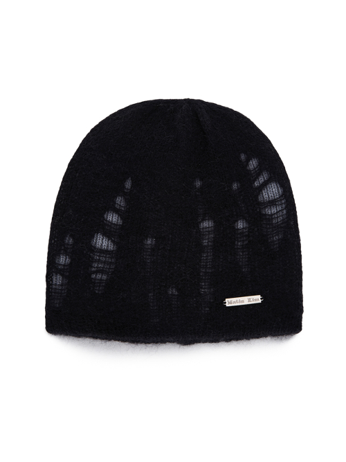 마뗑킴(MATIN KIM) VINTAGE LAYER KNIT BEANIE IN BLACK - 사이즈
