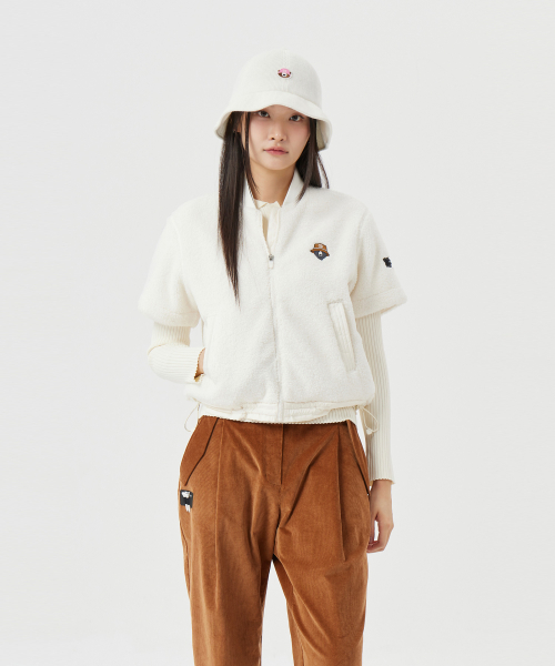 (W) Short Sleeve Fleece Jacket G5UAW25801IVX