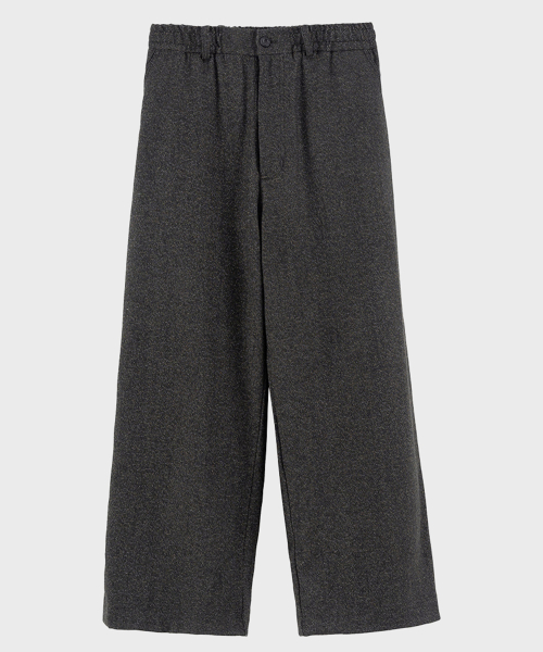 OLIVE TWEED ELASTIC WAIST TROUSERS