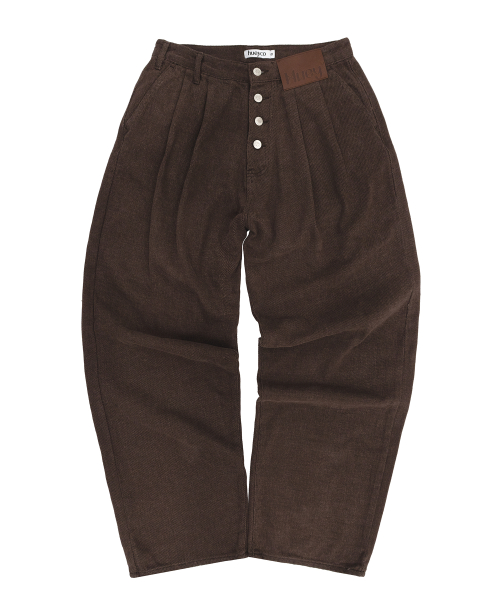 Receipt Washed Curved Pants Brown
