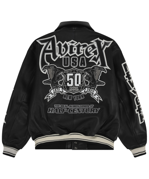 Graphic Varsity Кожаная куртка / 7835250011 Black