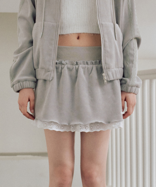 클로이 벨로아 스커트 팬츠 [LIGHT GREY]