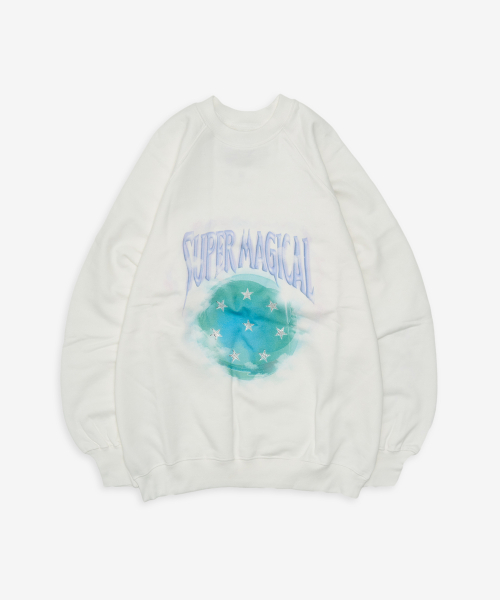 Super magical raglan fit sweatshirt in blanc