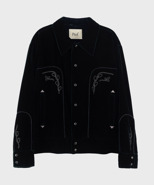 DEEP GREEN VELVET ROCKABILLY JACKET