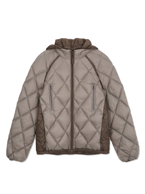 QUILTING HOODY LIGHTWEIGHT JUMPER IN BEIGE
