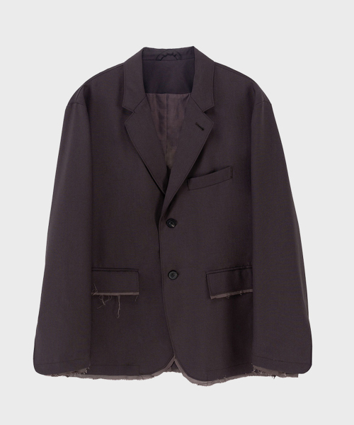 Коричневый необработанный EDGE шерсть BLAZER