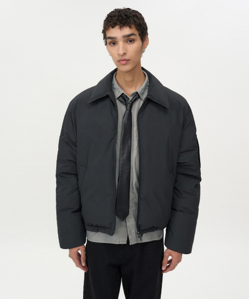 Collar Flight Down Puffer Black