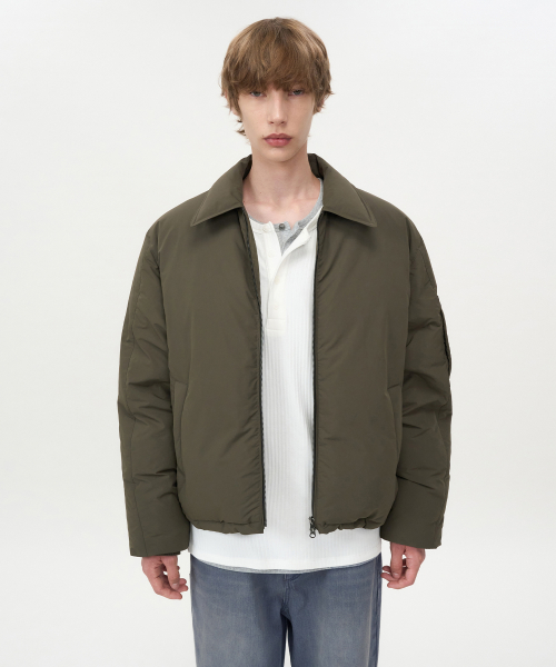 Collar Flight Down Puffer Khaki